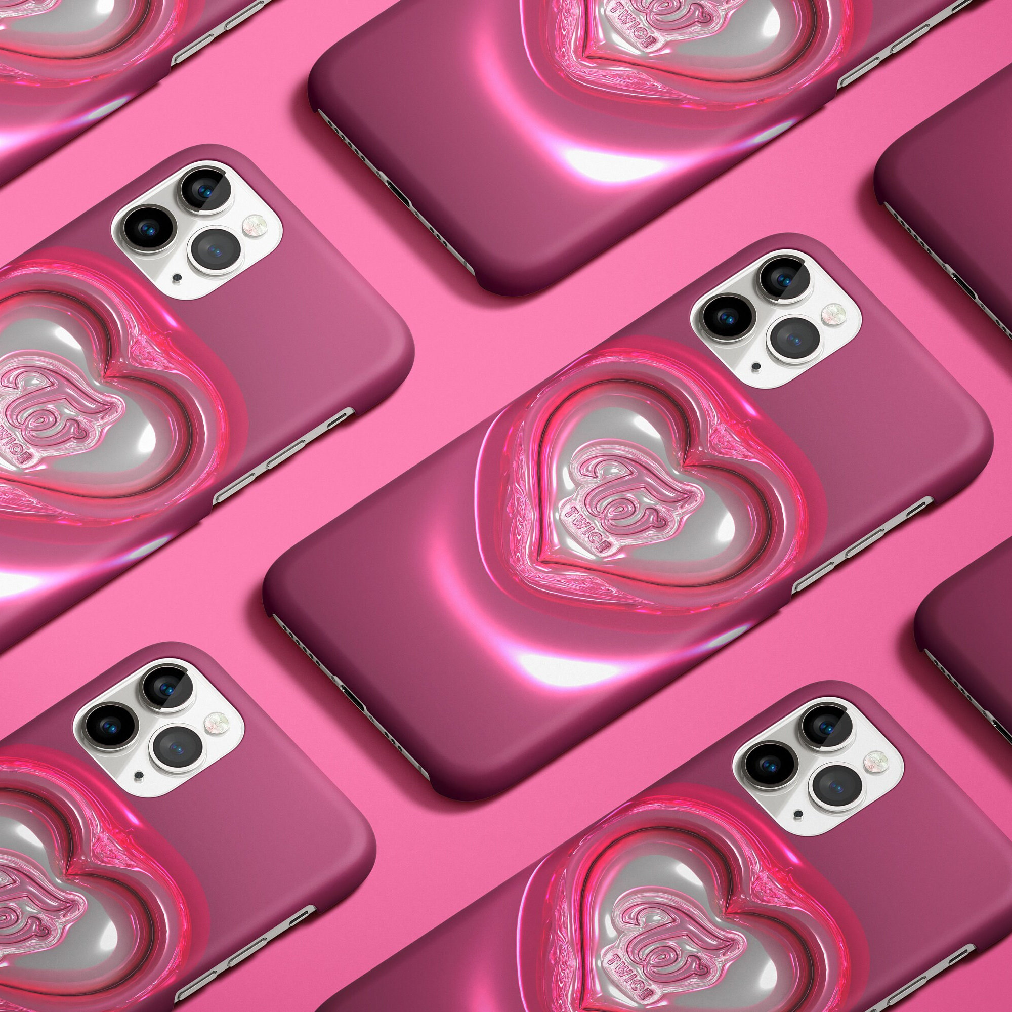 Custodia per telefono Twice Custodia per telefono Kpop Custodia per telefono con cuori rosa Custodia per telefono K-pop Custodia per telefono KPOP Cus