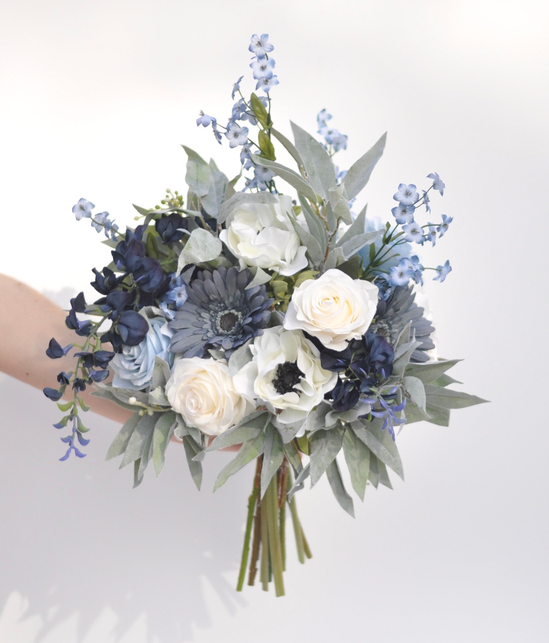 Bouquet da sposa blu, bouquet da sposa, bouquet di fiori, bouquet di fiori di seta, bouquet di fiori artificiali, fiori nuziali, fiori di seta