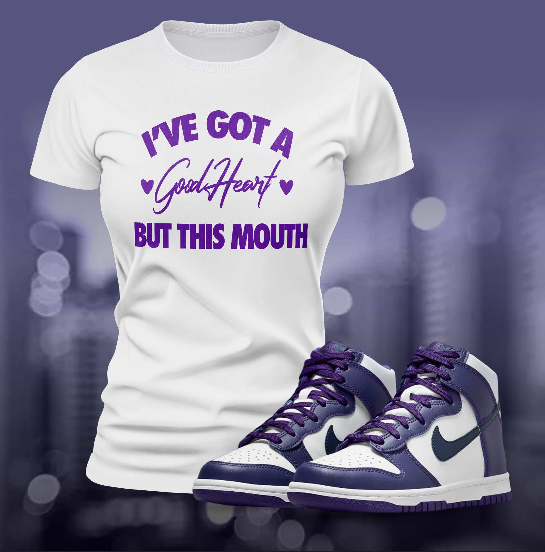 Dunks Purple Sneaker Match Tee T-shirt da abbinare a scarpe streetwear Match Retro OG Summer Unisex Jersey T-shirt a maniche corte