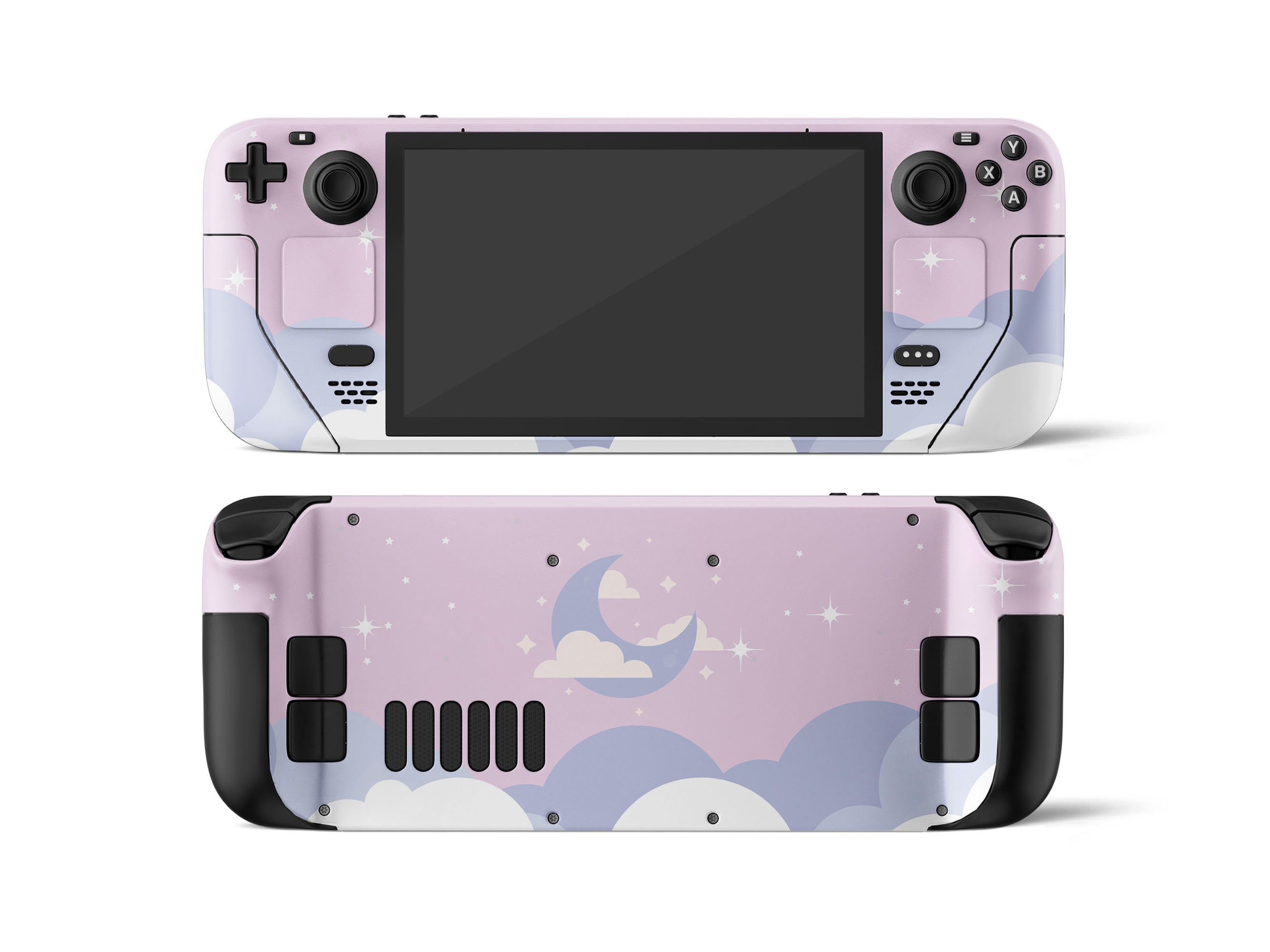 Skin per Steam Deck con nuvole pastello sognanti viola, cover per console OLED Steam Deck con nuvole lunari rosa, vinile Valve Steam Deck 3M