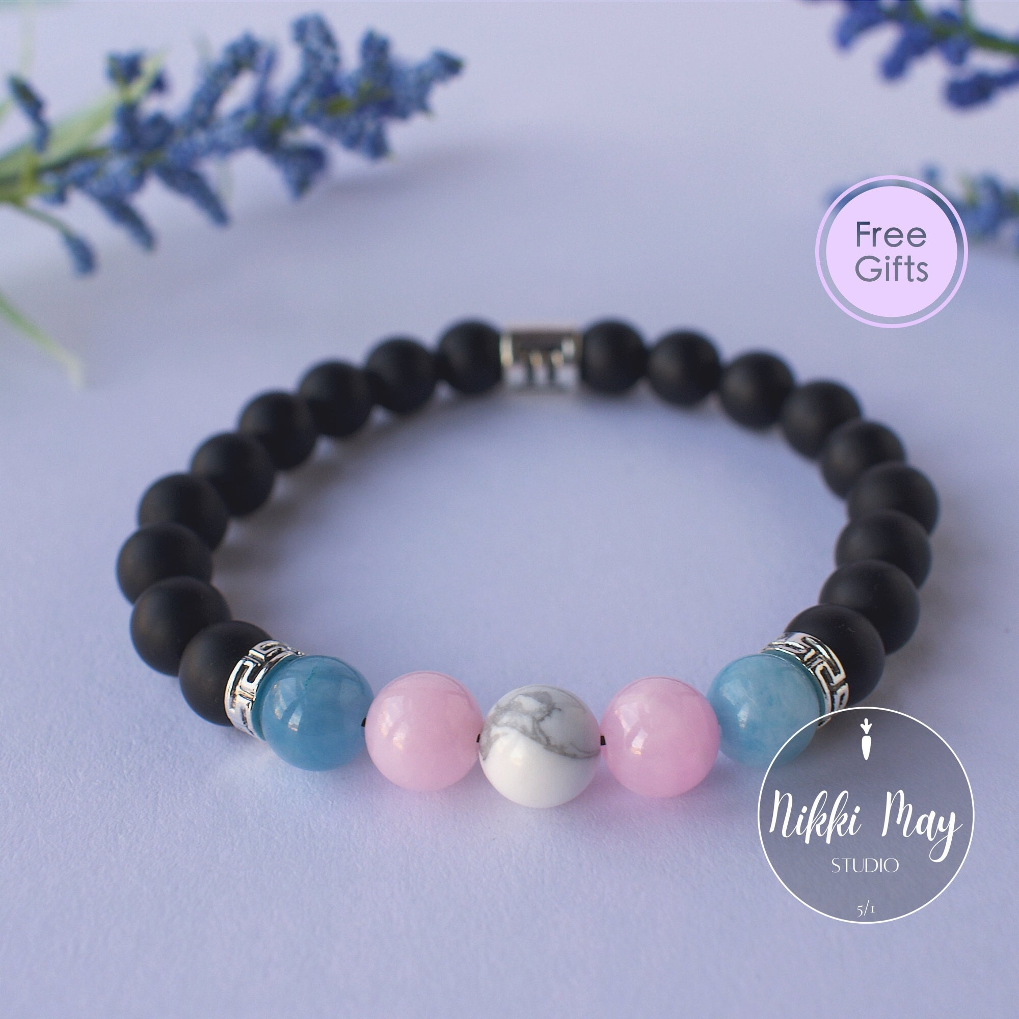 Bracciale Trans Bracciale con segno zodiacale Bracciale con pietre preziose in onice opaco Bracciale con orgoglio Trans carino Regalo Bracciale con di