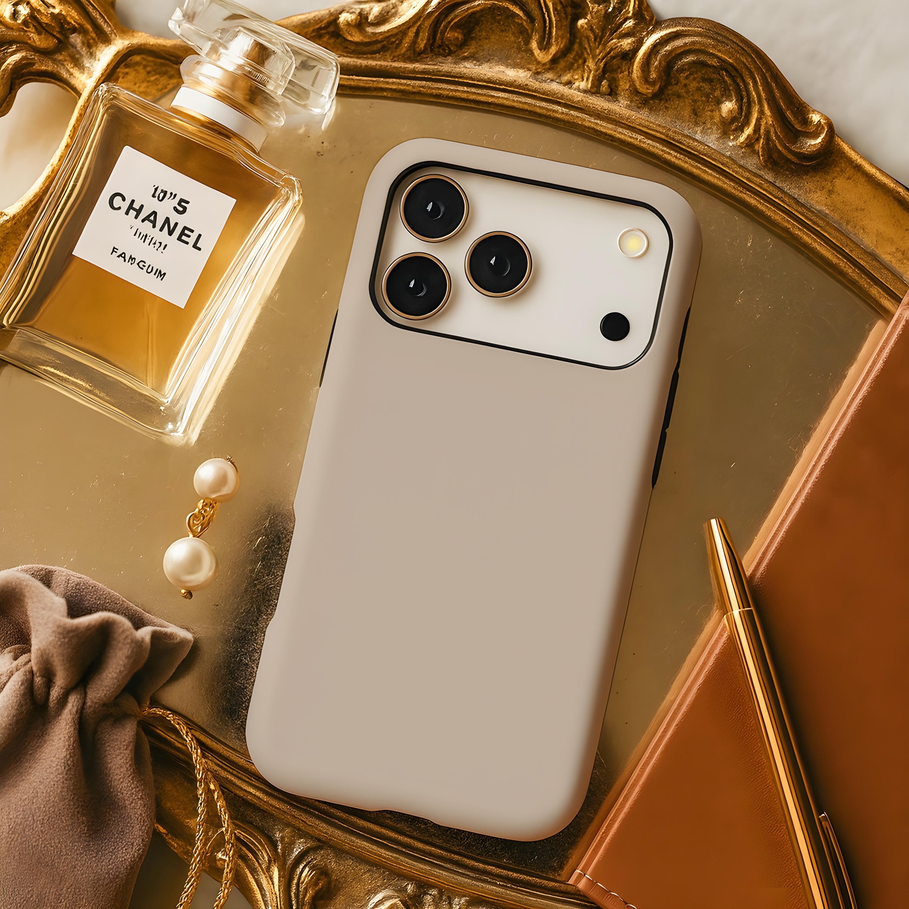 Custodia per telefono con estetica minimalista beige pastello per iPhone 17 Air 17e 16 16e 15 14 13 12 Pro Max Samsung Galaxy S26 S25 S24 S23 fe ultra