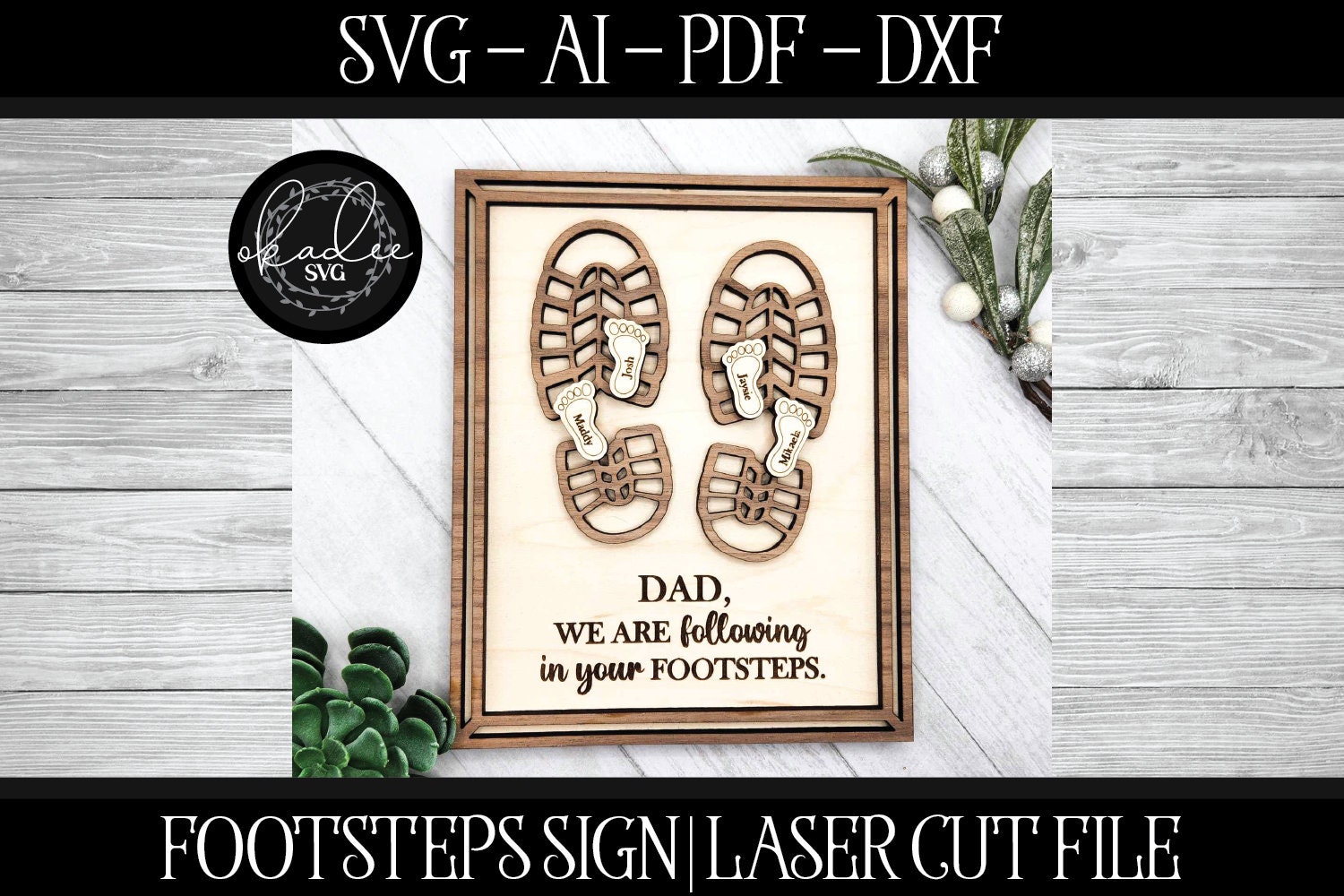 File laser per la festa del papà, File di taglio dei passi, Laser Dad SVG, SVG per la festa del papà, Glowforge Dad, File laser del nonno, Papa Laser