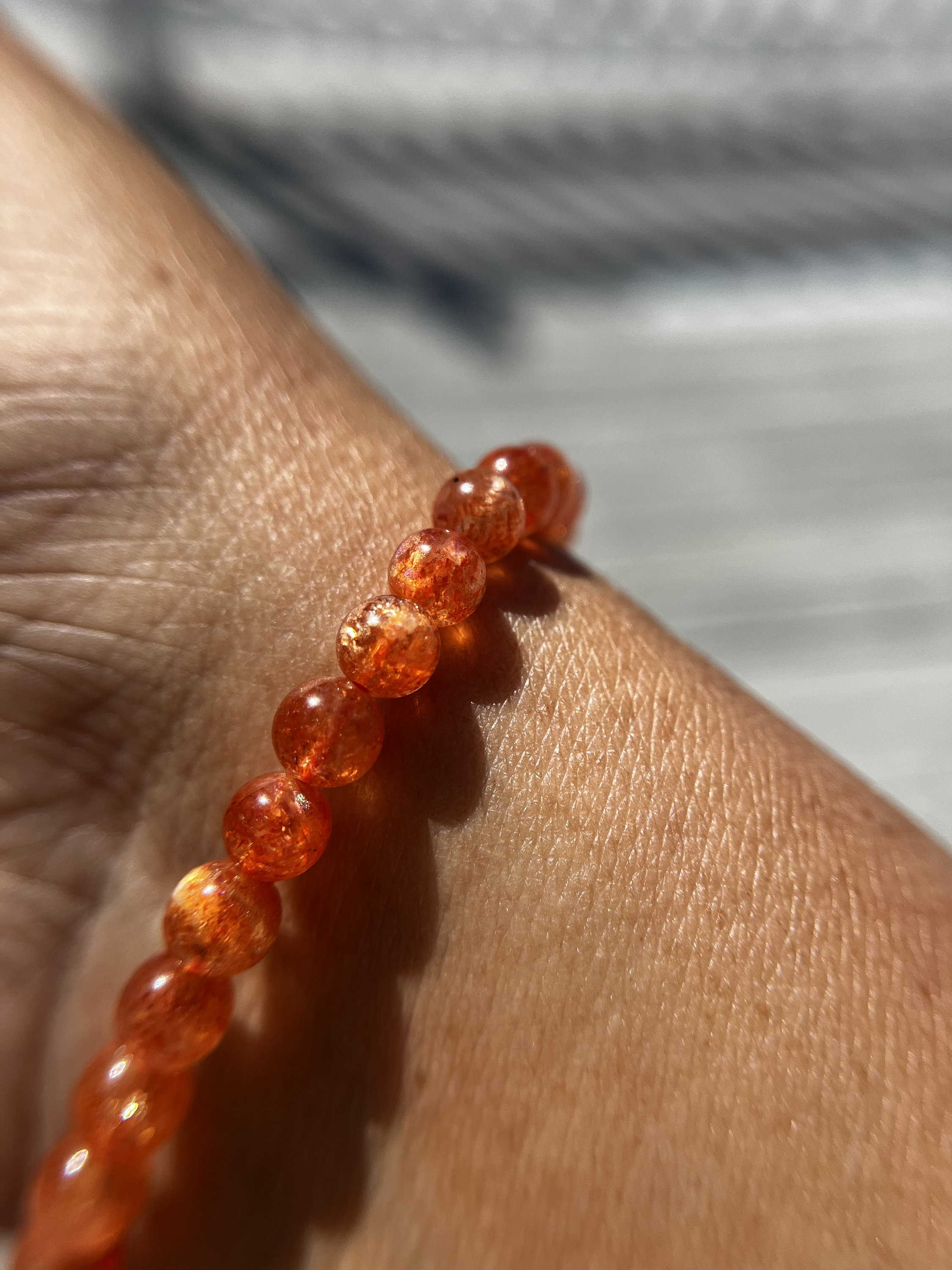 Bracciale sottile in pietra del sole dorata traslucida di altissima qualità, perline da 4,5 mm, 5 mm, 6 mm, 7 mm, 8 mm o 9,5 mm