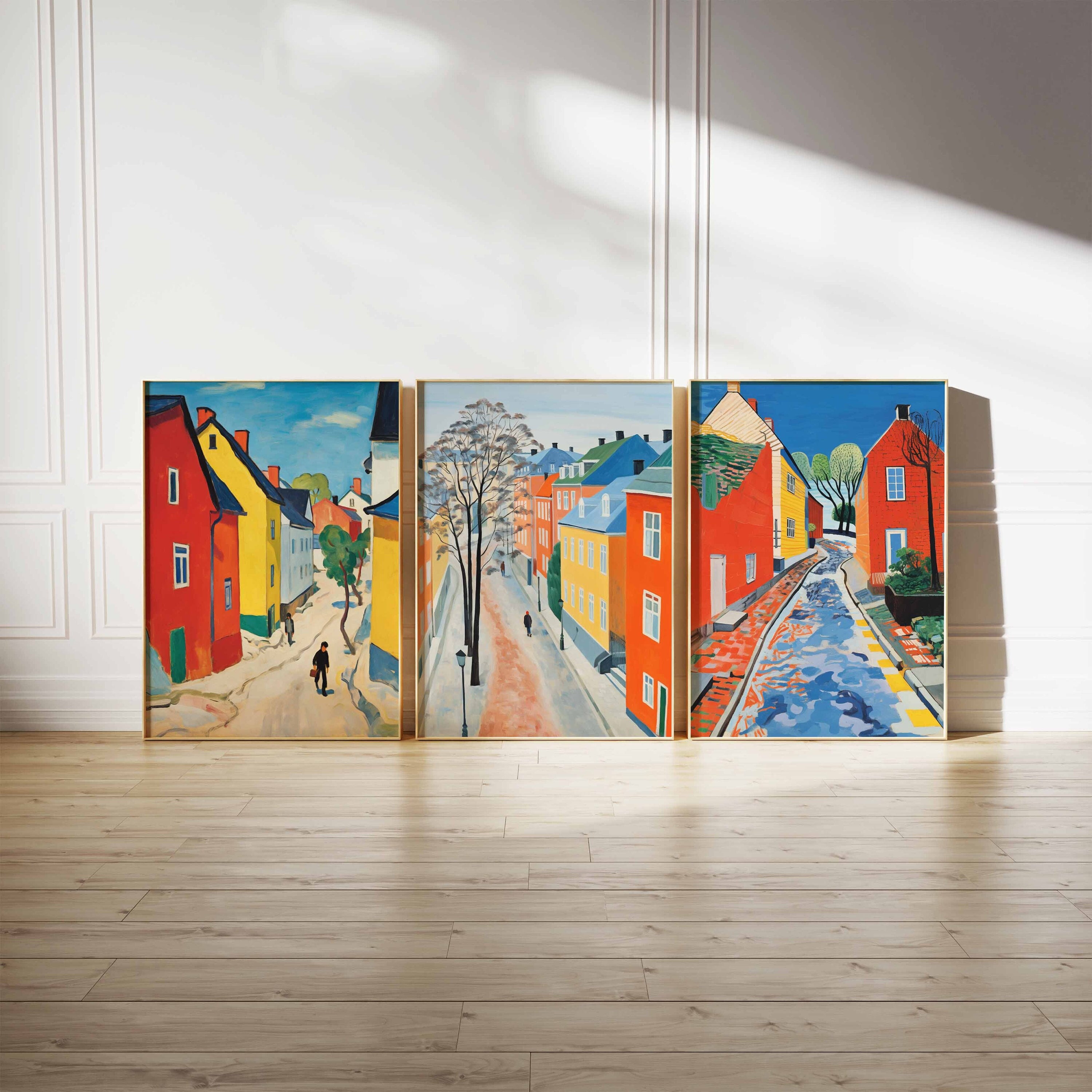 Set di 3 poster svedesi, stampe floreali svedesi vintage, arte murale nordica, poster di arte popolare, arte murale europea, arte svedese, A1/A2/A3/A4