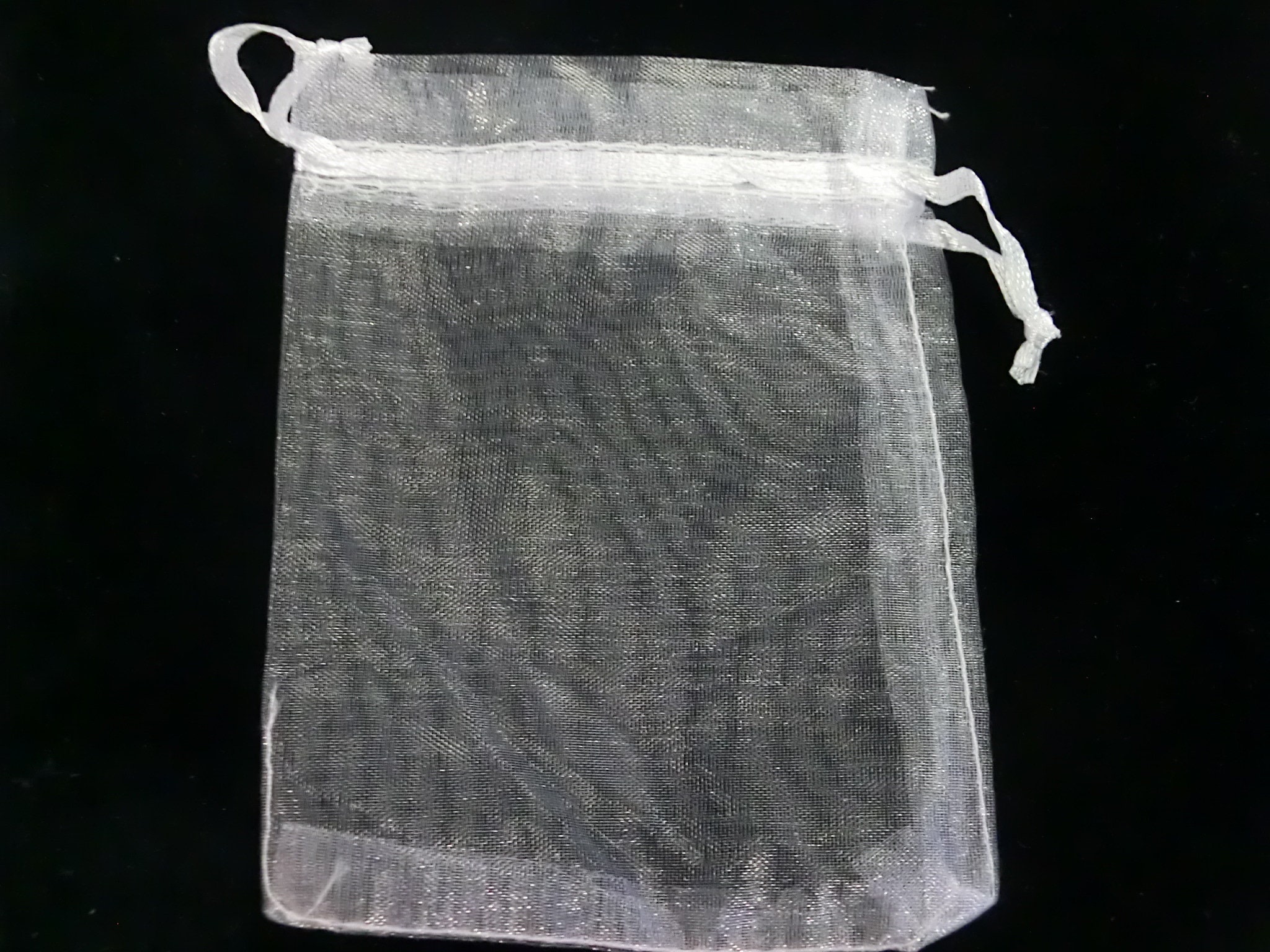 Sacchetti in organza, 25 sacchetti, 12 x 9 cm, 9 x 7 cm, bianco trasparente, sacchetti regalo, sacchetti per gioielli, sacchetti per matrimoni