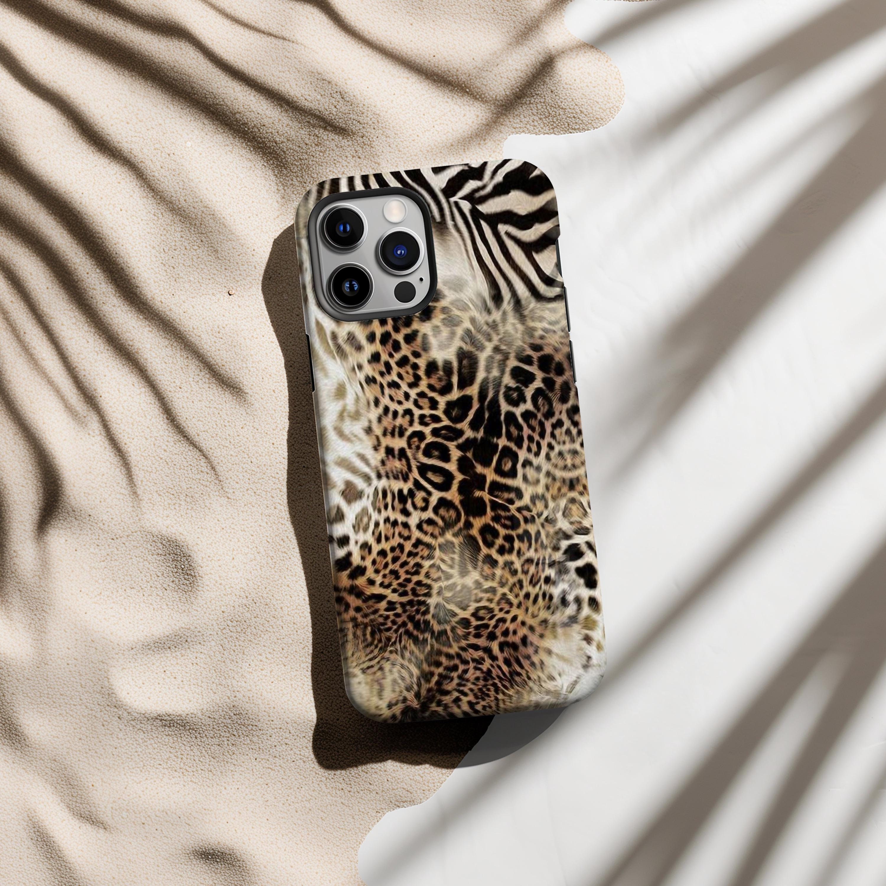 Custodia per telefono con stampa leopardata, custodia per telefono con stampa animalier, custodia per iPhone Y2K leopardata, custodia alla moda, estet