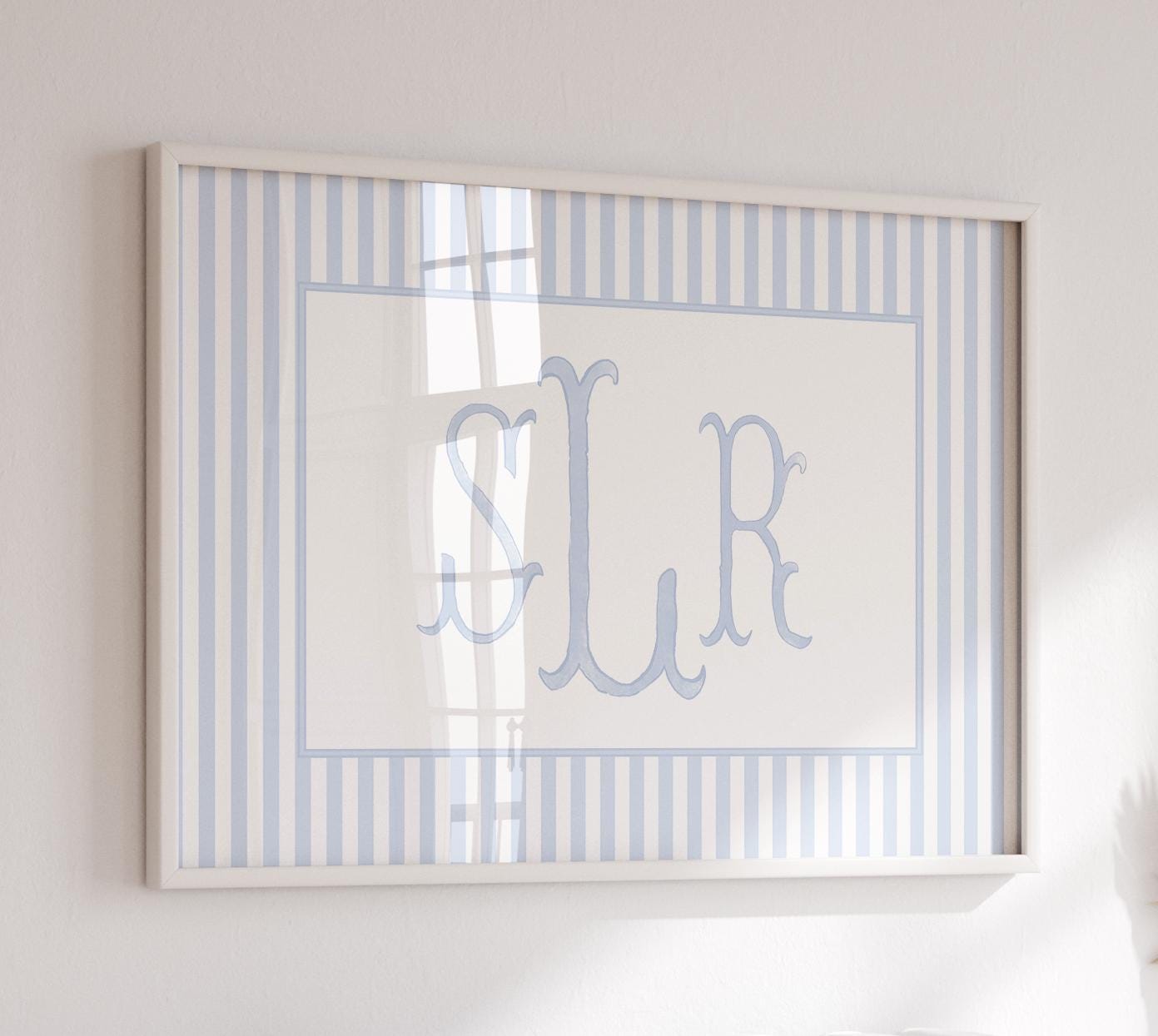 Decorazione murale per cameretta dei bambini con monogramma ad acquerello, decorazione murale per cameretta dei bambini, decorazione per cameretta dei