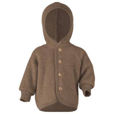 Engel - Kinder Kapuzenjacke mit Holzknöpfen - Wolljacke Gr 98/104 braun Image