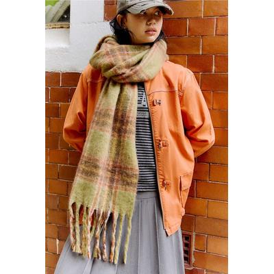Plaid Blanket Scarf - Green at Urban Outfitters