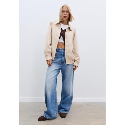 Stradivarius Loose-fitting bomber jacket Stone XS
