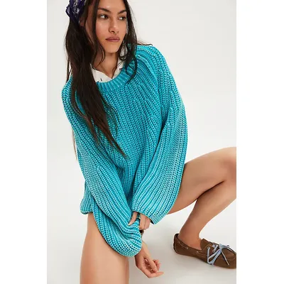 Lizzy Raglan Tunic at Free People in Bluebird, Size: Small