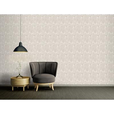 Vliestapete LIVING WALLS "Stories of Life Blatt-Reliefe Mustertapete Beige modern", grau (grau beige), B:0,53m H:0,02m L:10,05m, Vlies, Vinyl, Tapeten, Vlies-Tapete für Wohnzimmer er Tapeten Wohnzimmer Schlafzimm modern Image