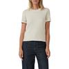 Kurzarmpullover S.OLIVER BLACK LABEL, Damen, Gr. 42, beige, Feinstrick, Obermaterial: 70% Viskose, 30% Polyamid, kontrastfarbene Details, unifarben, casual, normal, Rundhals, Kurzarm Flachstrickbündchen kontrastfarben, Pullover, Feinstrick, Rundhals...