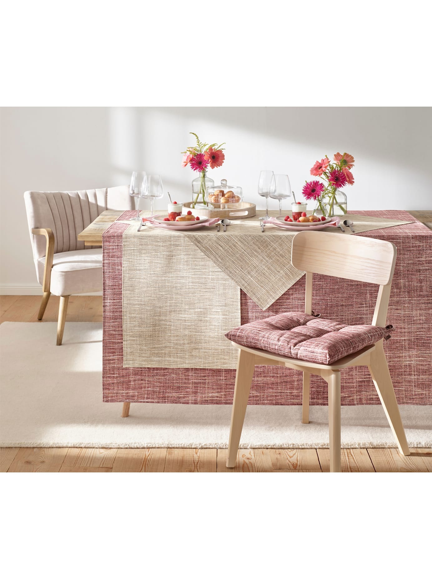 Tischdecke Gr. 2, beige (beige, gemustert), B:45cm L:140cm, Tischdecken Image