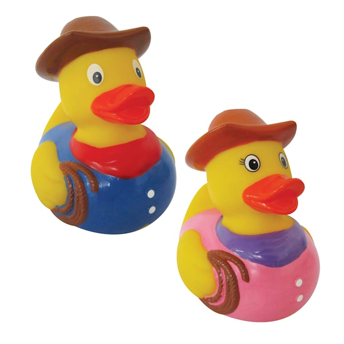 Schylling Cowboy Rubber Ducky Toy, Assorted
