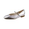 Riemchenballerina PAUL GREEN "Paul Green Ballerinas Leder", Damen, Gr. 39, silber (metallic silber), Leder, casual, Schuhe