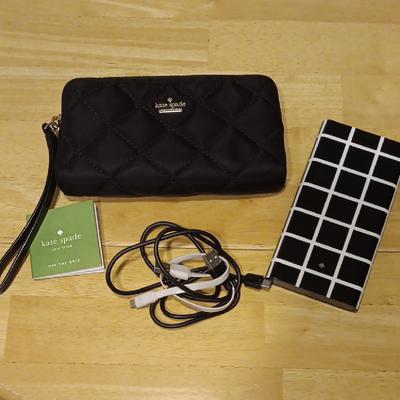Kate Spade Cell Phones & Accessories | Kate Spade Off The Grid Black Wristlet Wallet & Charging Cable For Cell Phones | Color: Black | Size: Os