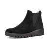 Chelseaboots GABOR "DAVOS", Damen, Gr. 44, schwarz, Veloursleder, Elastischer Einsatz, unifarben, Basic, Schuhe, Keilboots, Ankleboots in Komfortweite H (= sehr weit)