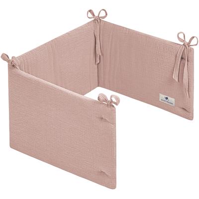 Bettnestchen JULIUS ZÖLLNER "Musselin, dustyrose", rosa (dustyrose), Obermaterial: 100% Baumwolle. Füllung: 100% Polyester, Bettnestchen, Made in Germany Image