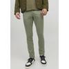 Chinos JACK & JONES "JPSTMARCO mit Stretchkomfort und schmalem Bein", Herren, Gr. 33, Länge 36, grün (deep lichen grün), Web, Obermaterial: 98% Baumwolle, 2% Elasthan, unifarben, modisch, slim fit normal, Hosen, mit Reißverschluss