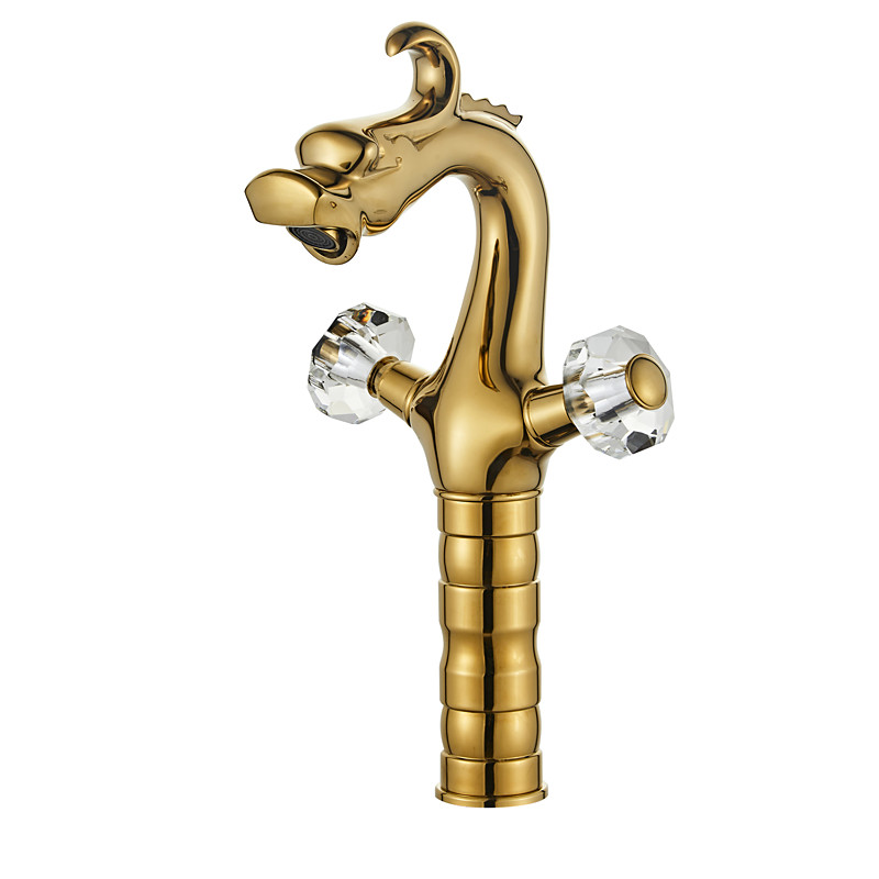 Bathroom Sink Faucet - Classic Chrome Centerset Two Handles One HoleBath Taps