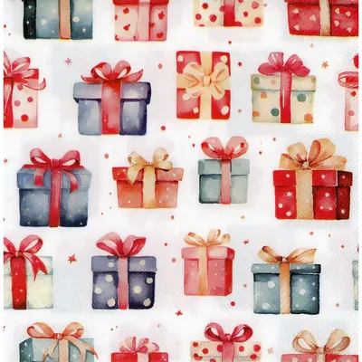 Papierservietten Geschenke, 33 x 33 cm, 20 Stück Image