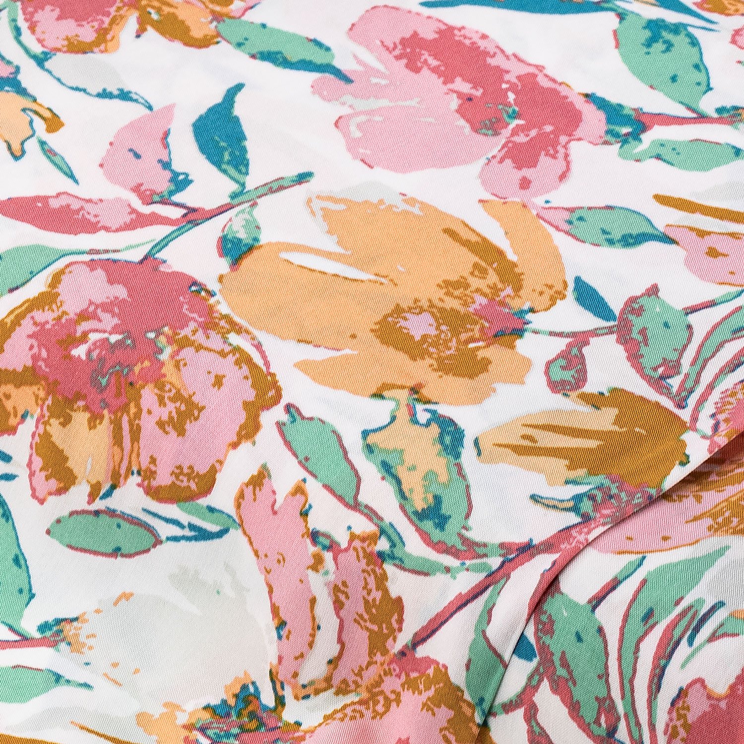 Viskose-Blusenstoff / Javanaise Blumen, pastell/bunt Image