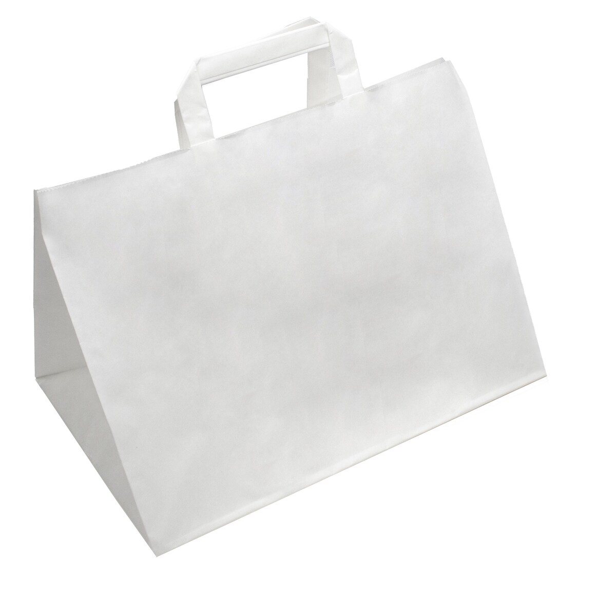 DayBays 500 Stk. Papiertüten 32+22x25 cm weiß mit Flachhenkel Image