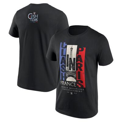 WWE Clash In Paris 2025 Französische Flagge T-Shirt - Schwarz - Herren Image