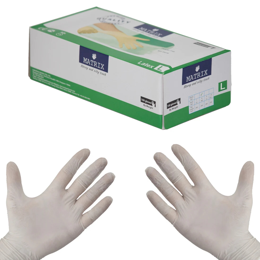 DayBays 500 Stk. Latex Einweghandschuhe Größe XL Weiß Puderfrei Image