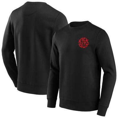 Kick It Out Slogan Graphic Crew Sweatshirt – Schwarz/Rot – Herren Image
