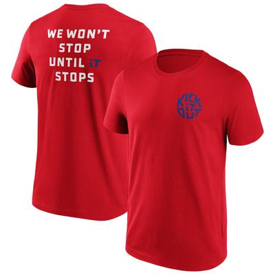 Kick It Out Slogan Graphic T-Shirt – Rot/Königlich – Herren Image