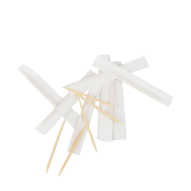 DayBays 10000 Stk. Bamboo Zahnstocher 65mm (Ø2mm) Tooth Pick gehüllt (paper wrapped) Image