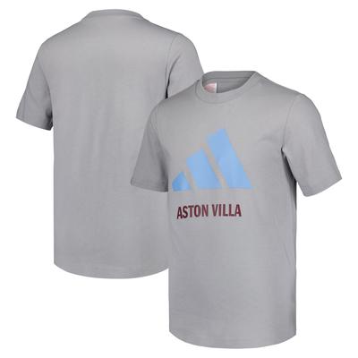 Aston Villa adidas Grafik-Logo-T-Shirt – Grau – Kinder Image