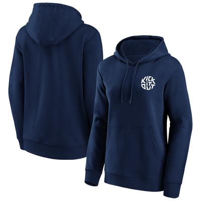 Kick It Out Slogan Graphic Hoodie – Navy/Weiß – Damen Image