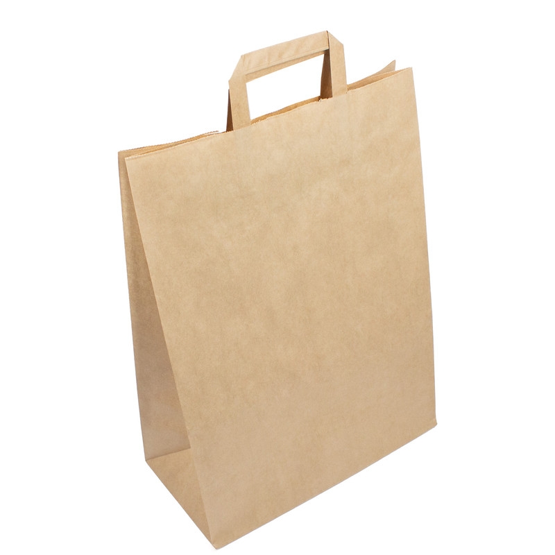 DayBays 5000 Stk. Papiertüten 32+16x44 cm Braun mit Flachhenkel Image