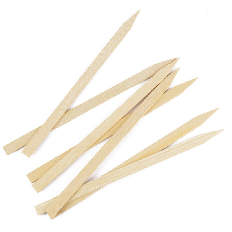DayBays 500 Stk. Flachspieße aus 100% Bambus 25 cm Flache für Kebap (Adana) mit Scharfe und Flache Spitze Image