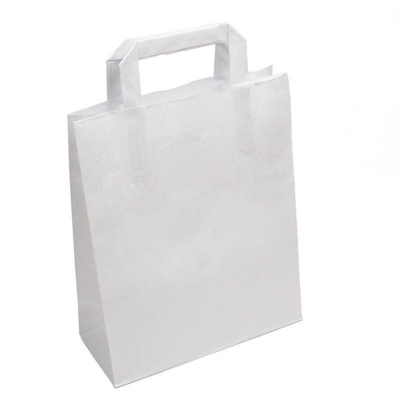 DayBays 1000 Stk. Papiertüten 22+10x28 cm weiß mit Flachhenkel Image