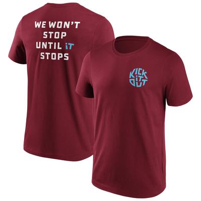 Kick It Out Slogan Graphic T-Shirt – Weinrot/Himmel Image