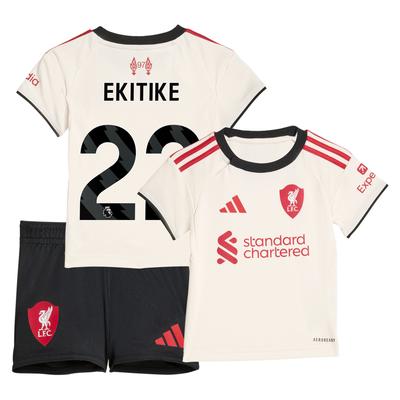 Liverpool adidas Auswarts-babykit 2025-26 mit Aufdruck Ekitike 22 Image
