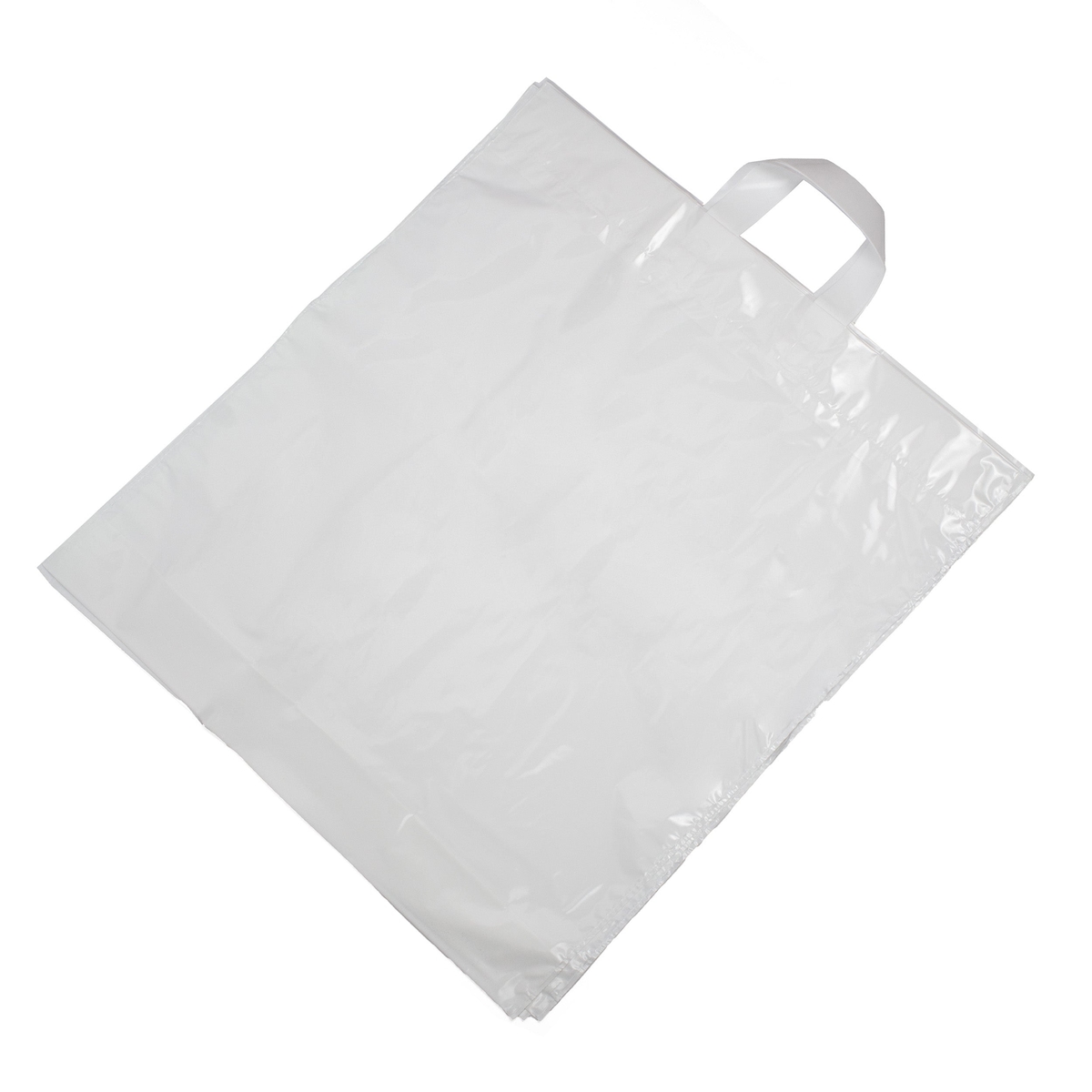 DayBays 50 Stk. Schlaufentragetaschen 45+10x55 cm LDPE weiß lose mit Schlaufengriff Image