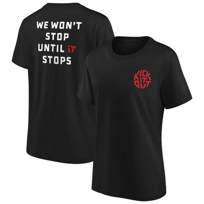 Kick It Out Slogan Graphic T-Shirt – Schwarz/Rot – Damen Image