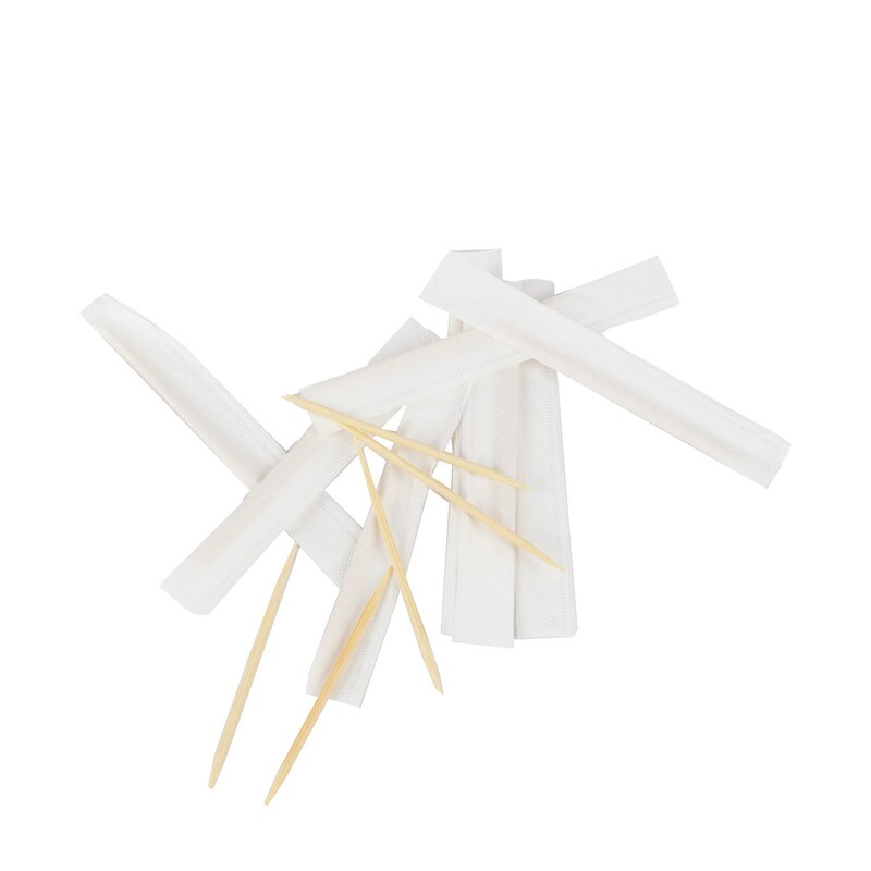 DayBays 1000 Stk. Bamboo Zahnstocher 65mm (Ø2mm) Tooth Pick gehüllt (paper wrapped) Image