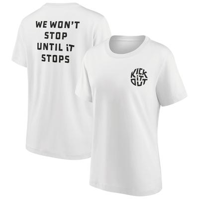 Kick It Out Slogan Graphic T-Shirt – Weiß/Schwarz – Damen Image
