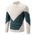 Per uomo Felpa Maglione A Coste Maglia Top Regolari Lavorato a maglia Slim Fit Semplice Collo Alto Maglieria Contemporaneo Casuale Abbigliamento quotidiano Abbigliamento Autunno Nero Bianco L XL 2XL