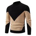 Per uomo Felpa Maglione A Coste Maglia Top Regolari Lavorato a maglia Slim Fit Semplice Collo Alto Maglieria Contemporaneo Casuale Abbigliamento quotidiano Abbigliamento Autunno Nero Bianco L XL 2XL
