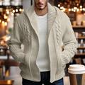 Per uomo Cardigan Maglione Corto Maglione a maglia A Coste Maglia Top Regolari Semplice Con Cappuccio Moda Classico Vacanza Abbigliamento quotidiano Abbigliamento Autunno Inverno Bianco Kaki M L XL