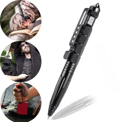 Military Tactical Pen, Professional Self Defense Pen, Emergency Glass Breaker Pen - Tungsten Steel, Writing Tool