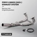 Collettore di scarico moto Tubo sterzo in titanio 60mm con valvola controllata elettrica per BMW R1300GS R1300 GS Adventure